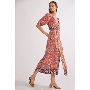 NEW Anthropologie Bohemian V-Neck Beaded Embellished Floral Maxi Dress Size 0